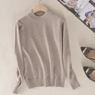 Women's Lavender Knit Half Turtleneck Sweater