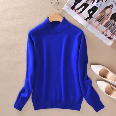 Women's Lavender Knit Half Turtleneck Sweater