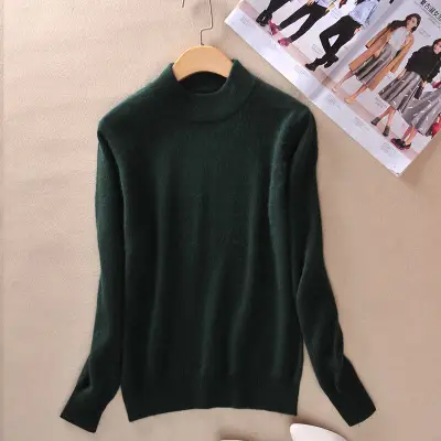 Women's Lavender Knit Half Turtleneck Sweater