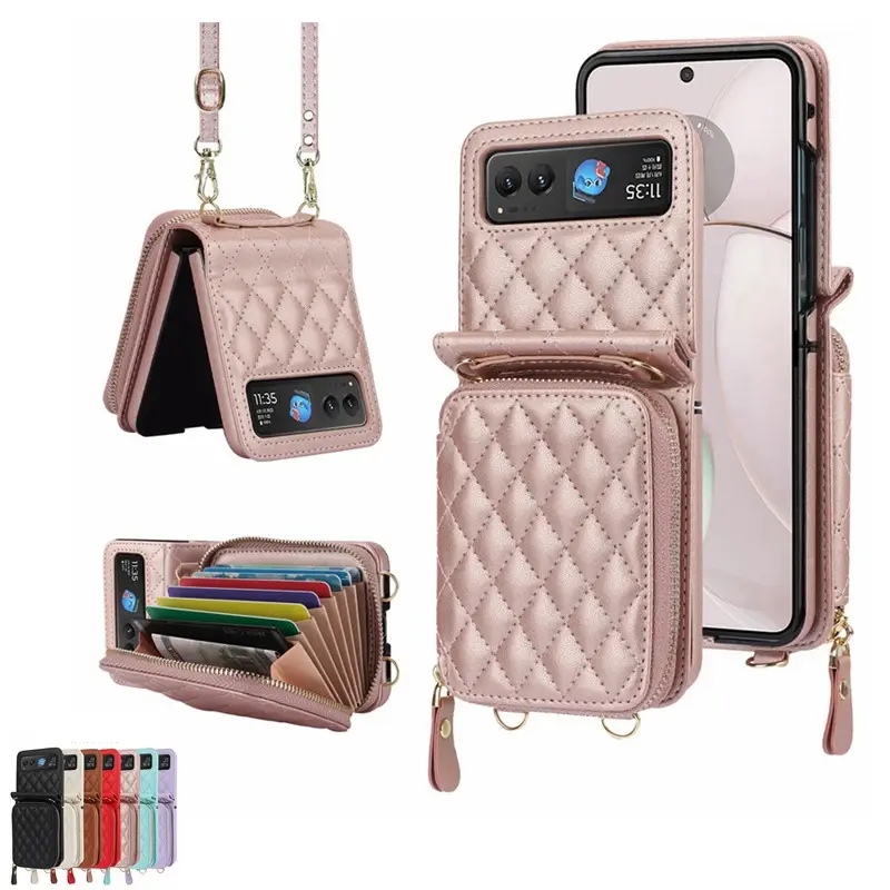 Red Foldable Crossbody Bag with Phone Holder & Zipper Compartment - Image 8