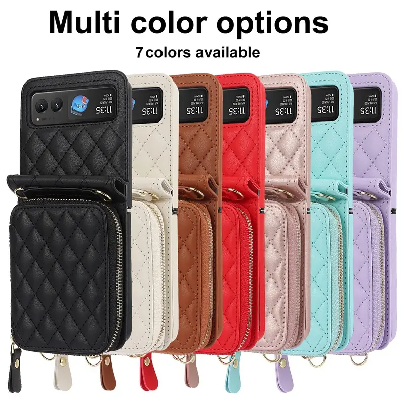 Red Foldable Crossbody Bag with Phone Holder & Zipper Compartment - Image 9
