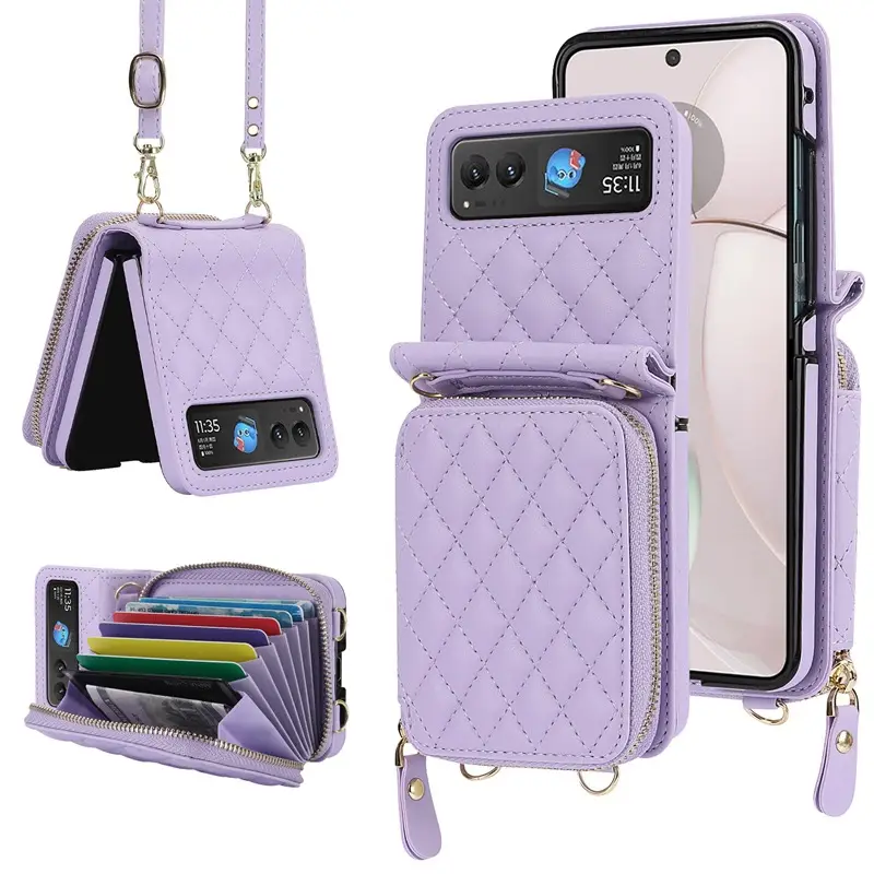 Red Foldable Crossbody Bag with Phone Holder & Zipper Compartment - Image 3