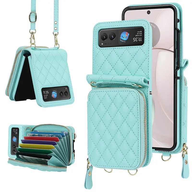 Red Foldable Crossbody Bag with Phone Holder & Zipper Compartment - Image 5