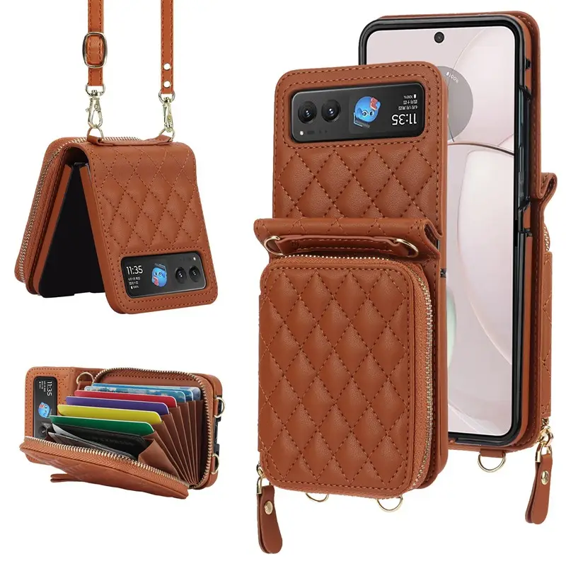 Red Foldable Crossbody Bag with Phone Holder & Zipper Compartment - Image 6