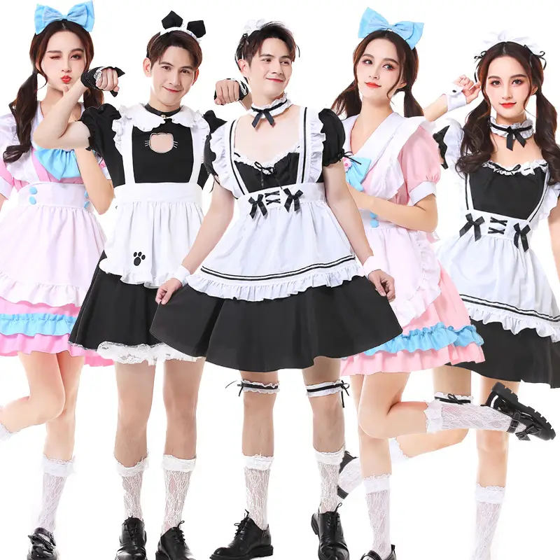 Black & White Maid Cosplay Dress Large Size Anime Style