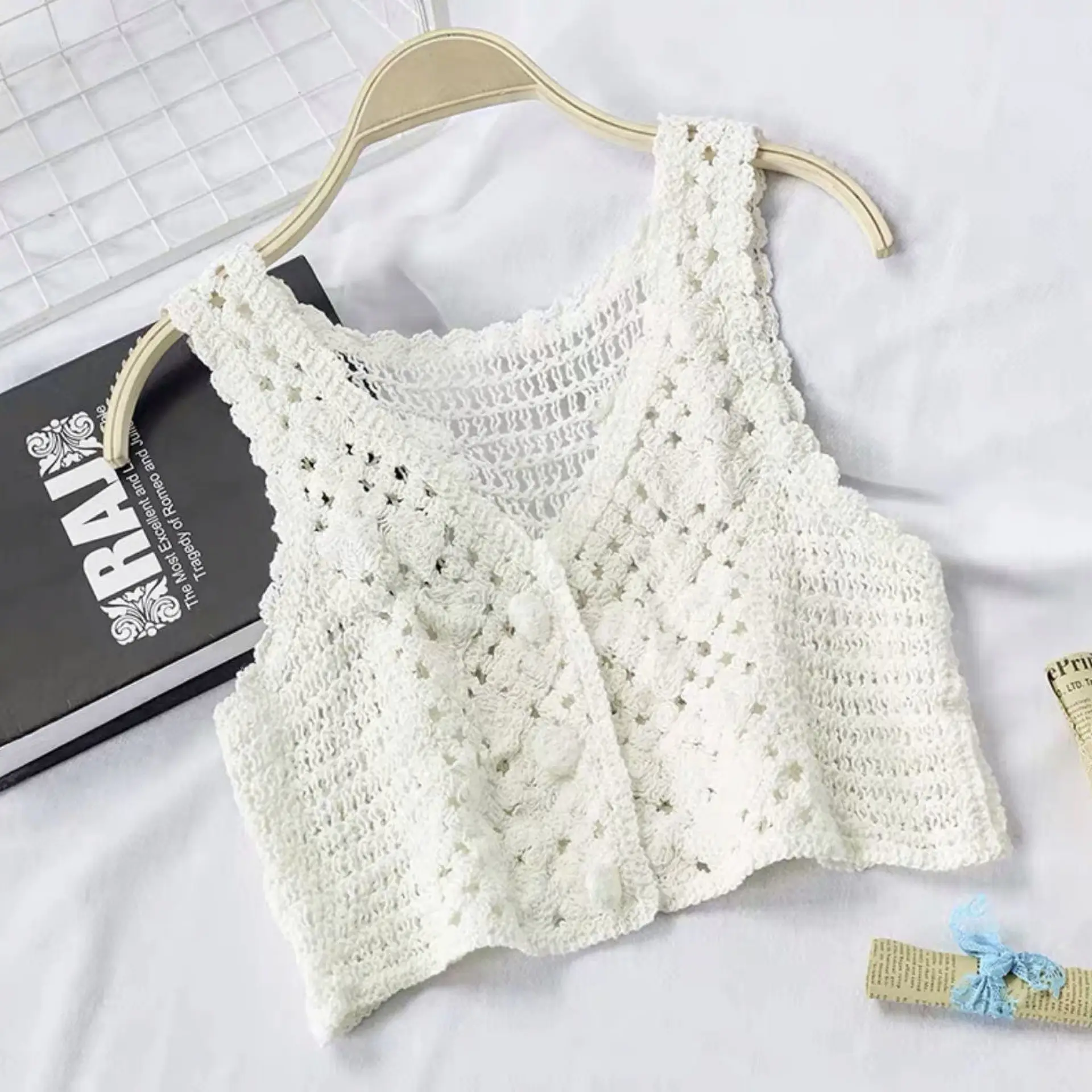 Women's Knitted Hollow Out Vest Spring Summer All Match