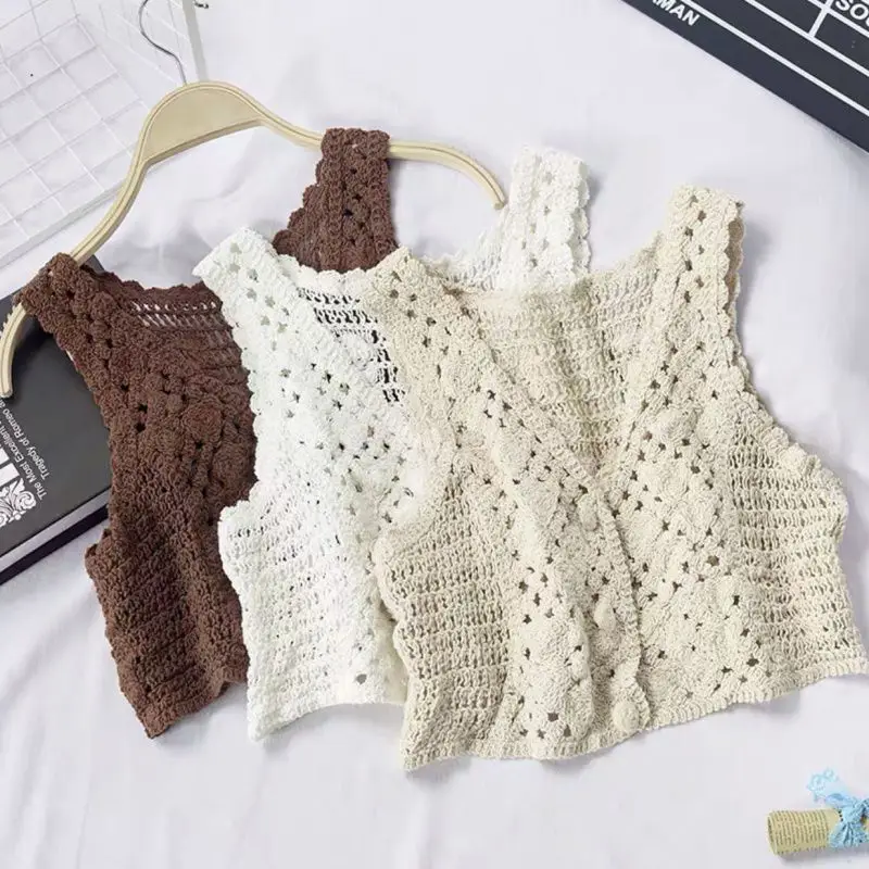 Women's Knitted Hollow Out Vest Spring Summer All Match