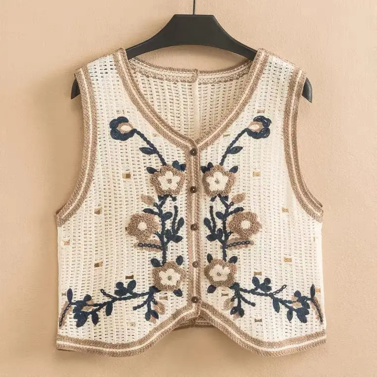 Women's Knitted Hollow Out Vest Spring Summer All Match