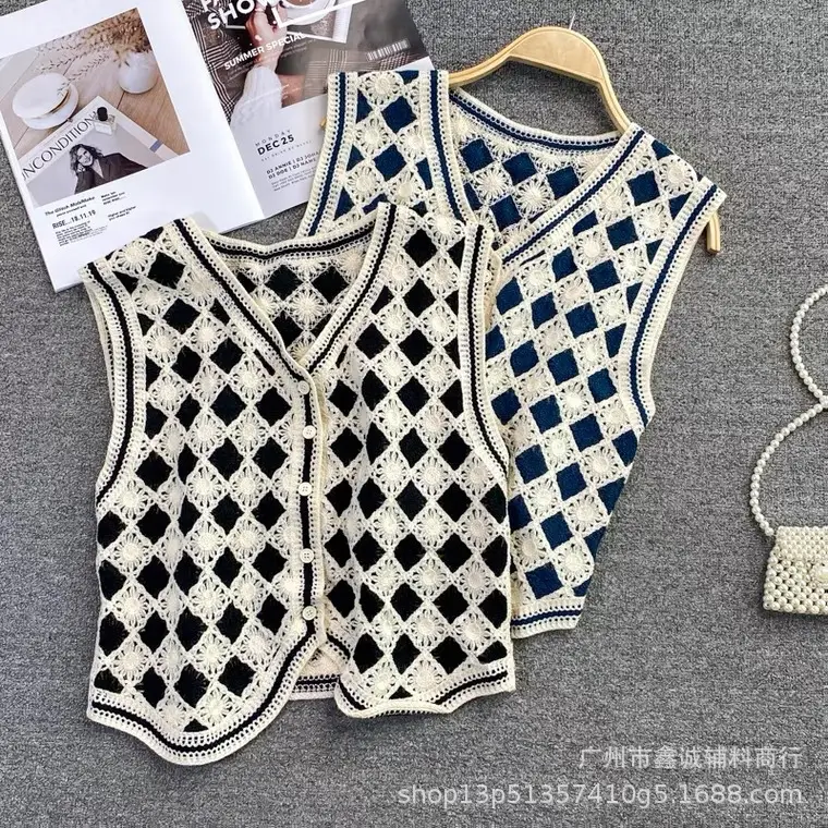 Women's Knitted Hollow Out Vest Spring Summer All Match