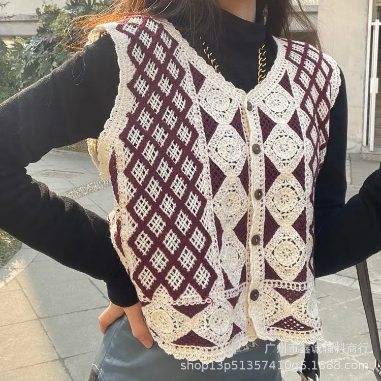 Women's Knitted Hollow Out Vest Spring Summer All Match