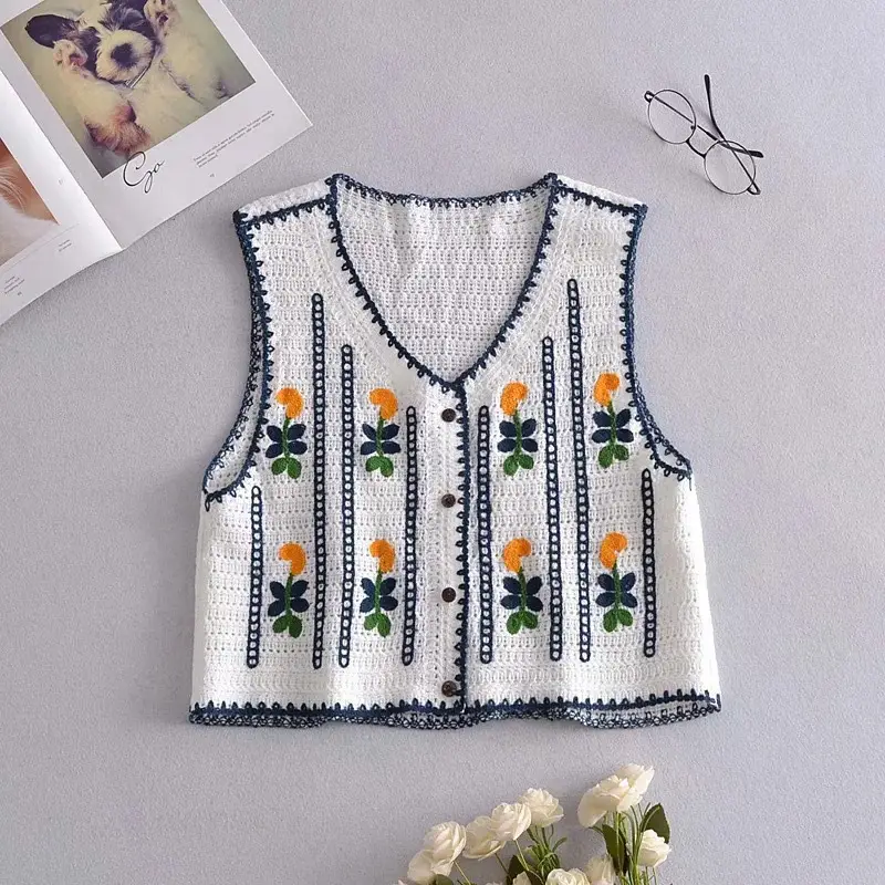 Women's Knitted Hollow Out Vest Spring Summer All Match