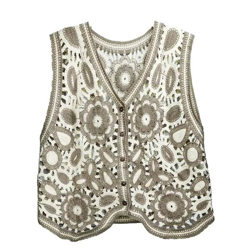 Women's Knitted Hollow Out Vest Spring Summer All Match