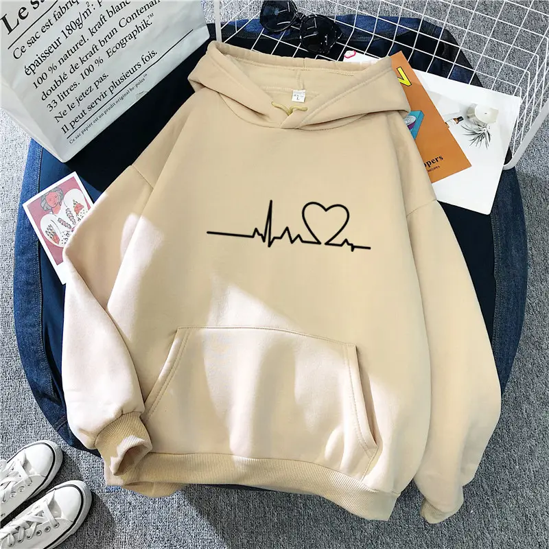 Women's Blue Velvet Hooded Sweatshirt with Heart Print - Image 12