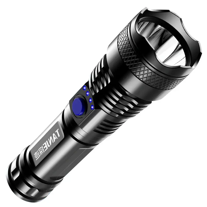 USB Rechargeable Cross-Border Explosion Flashlight Black - Image 5