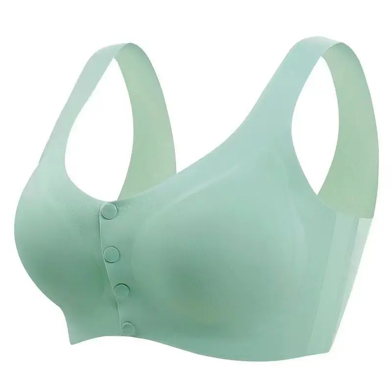 Seamless Breastfeeding Bra Push-up Anti-sagging Pregnant Women's Underwear for Fat Girls Large Size Breastfeeding Front Button Ice Silk Bra for Women - Image 2