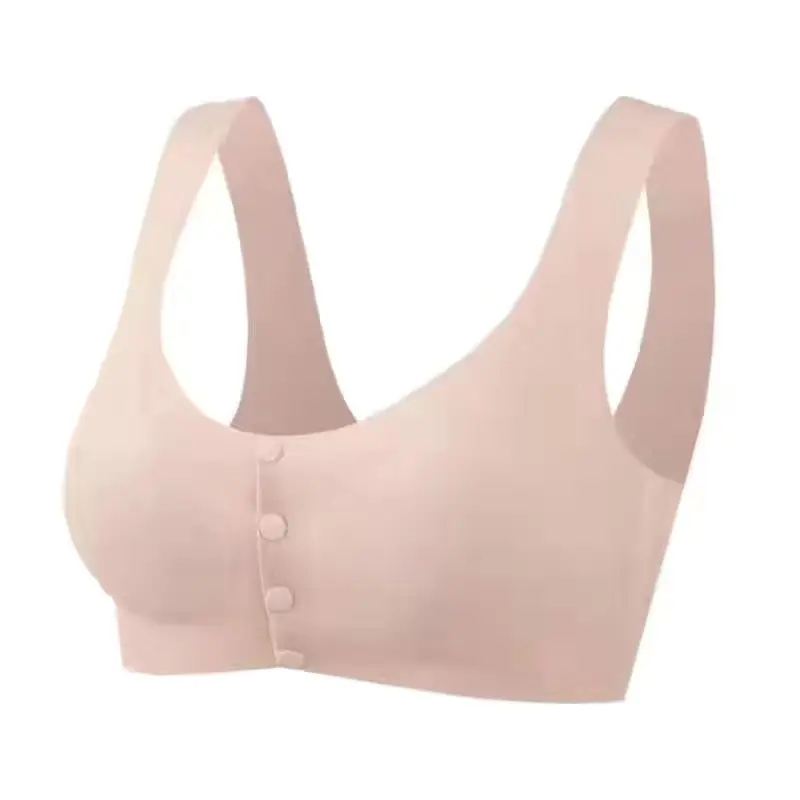 Seamless Breastfeeding Bra Push-up Anti-sagging Pregnant Women's Underwear for Fat Girls Large Size Breastfeeding Front Button Ice Silk Bra for Women - Image 4