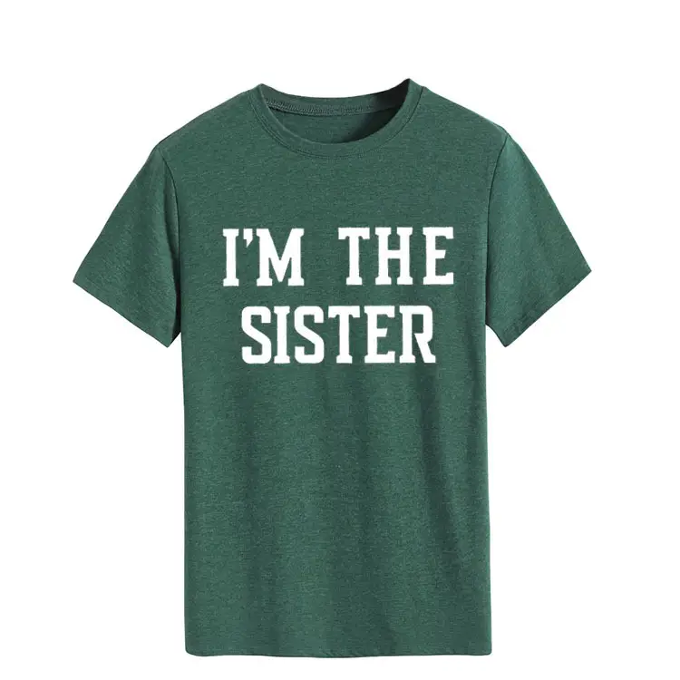 I'm the Sister Printed T-Shirt Women Pink Short Sleeve