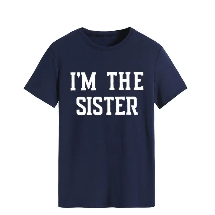 I'm the Sister Printed T-Shirt Women Pink Short Sleeve