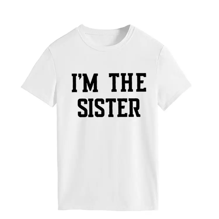 I'm the Sister Printed T-Shirt Women Pink Short Sleeve