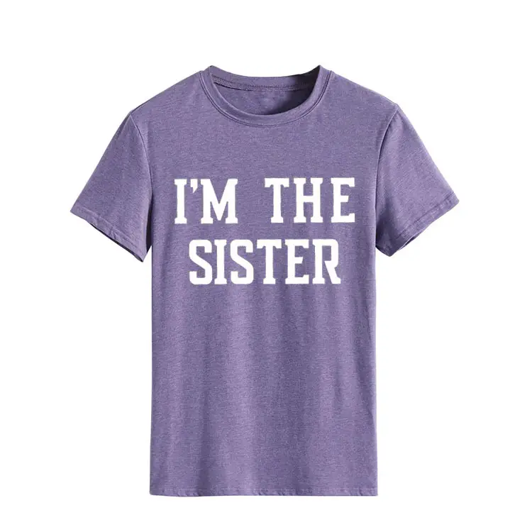 I'm the Sister Printed T-Shirt Women Pink Short Sleeve