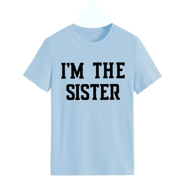I'm the Sister Printed T-Shirt Women Pink Short Sleeve