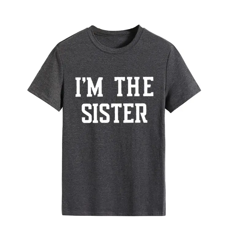 I'm the Sister Printed T-Shirt Women Pink Short Sleeve