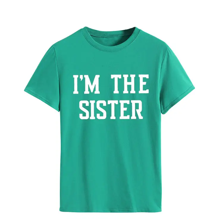 I'm the Sister Printed T-Shirt Women Pink Short Sleeve