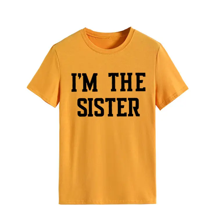 I'm the Sister Printed T-Shirt Women Pink Short Sleeve