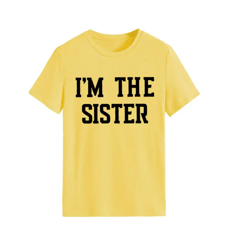 I'm the Sister Printed T-Shirt Women Pink Short Sleeve