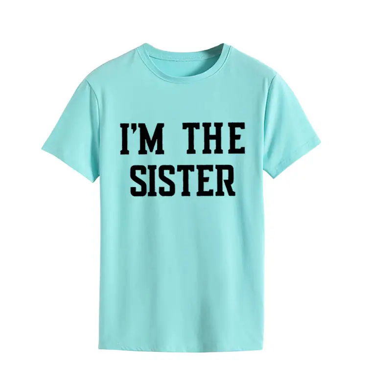 I'm the Sister Printed T-Shirt Women Pink Short Sleeve