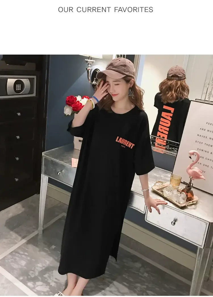 Black Long Sleeve Fat Plus Size Summer Dress — feature 27