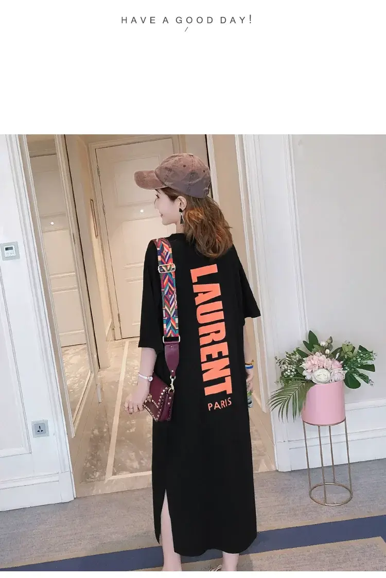 Black Long Sleeve Fat Plus Size Summer Dress — feature 31