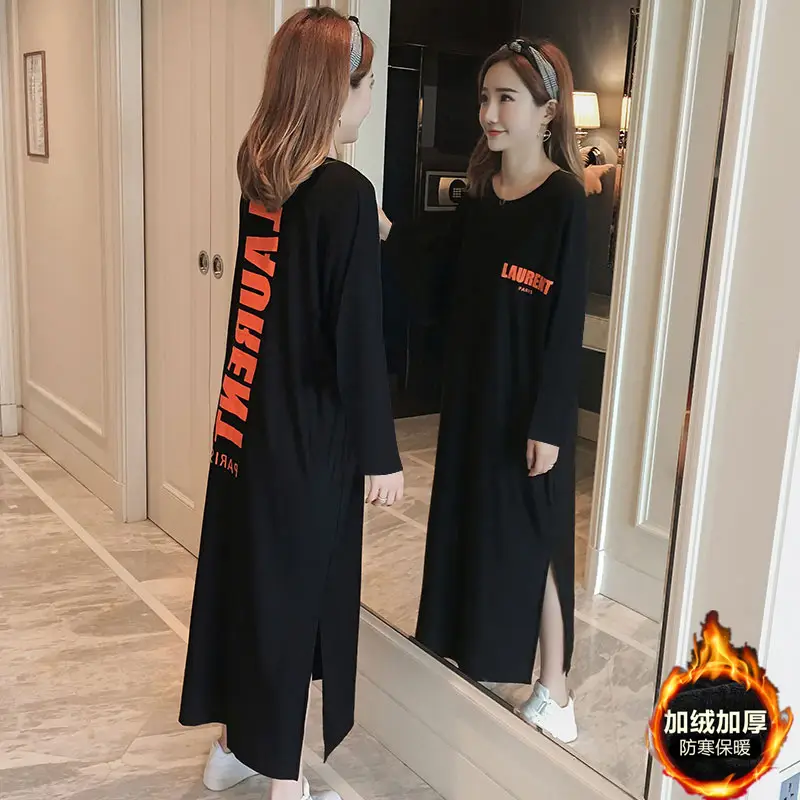 Black Long Sleeve Fat Plus Size Summer Dress - Image 10