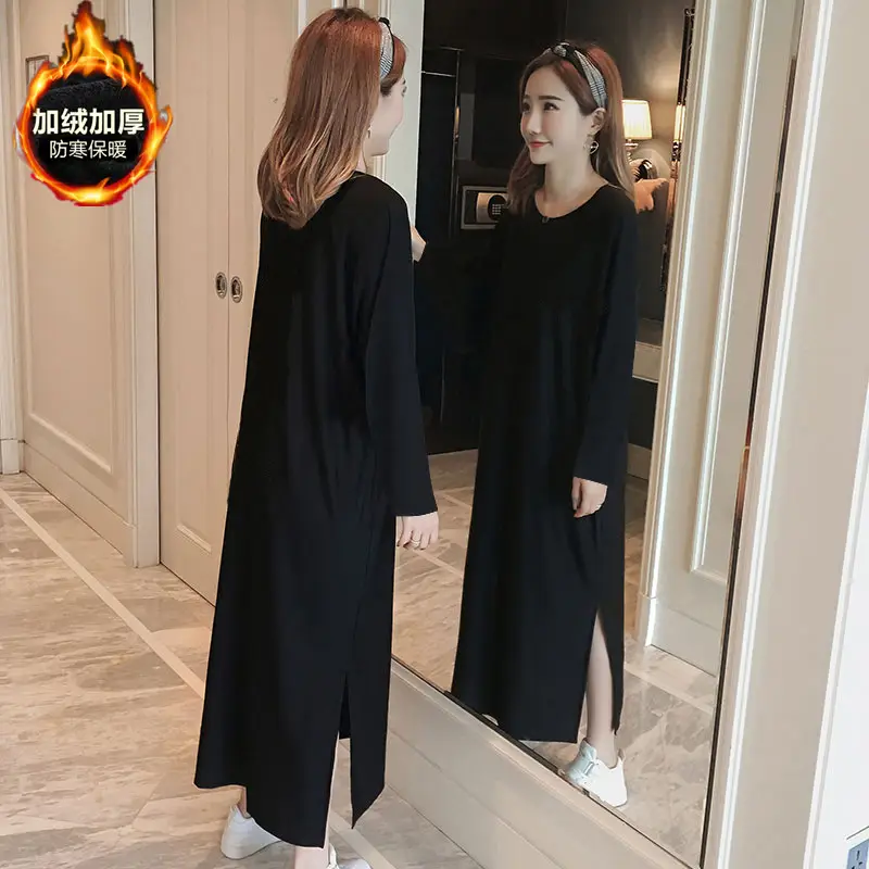 Black Long Sleeve Fat Plus Size Summer Dress - Image 12