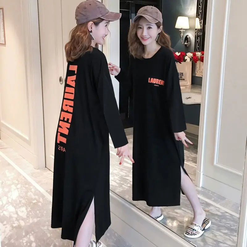 Black Long Sleeve Fat Plus Size Summer Dress - Image 6