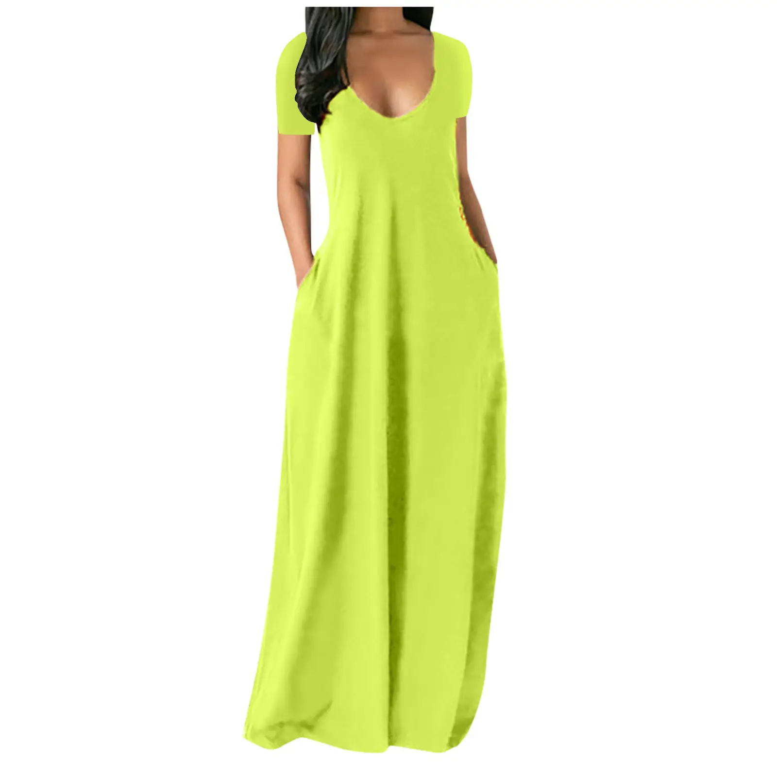 2023 Hot Yellow Long Dress for Women Plus Size - Image 8