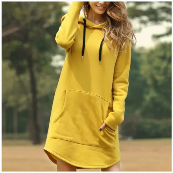 Women Red Hoodie Dress Plus Size Loose Fit - Image 10