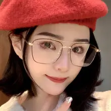 New Antique Retro Cat-Eye Ultra-Light Personalized Plain Artifact Metal Popular Flat Mirror Color-Changing Anti-Blue Light Glasses — feature 11