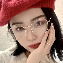New Antique Retro Cat-Eye Ultra-Light Personalized Plain Artifact Metal Popular Flat Mirror Color-Changing Anti-Blue Light Glasses — feature 13