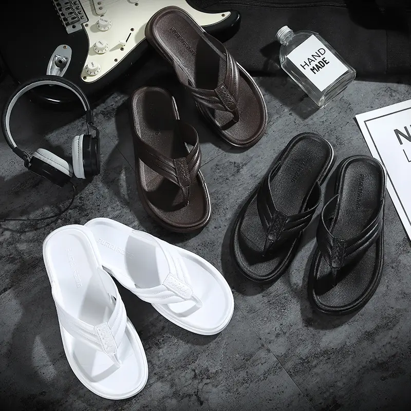 2025 Korean Style White Sandals for Men