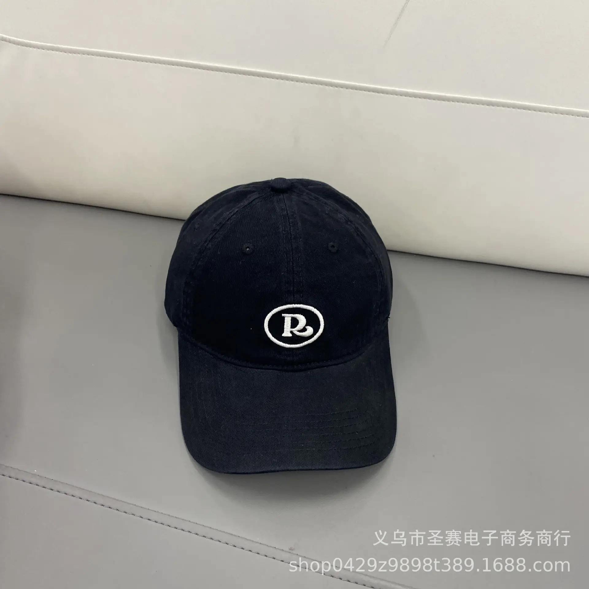Women Blue R Logo Baseball Cap Large Duckbill Hat