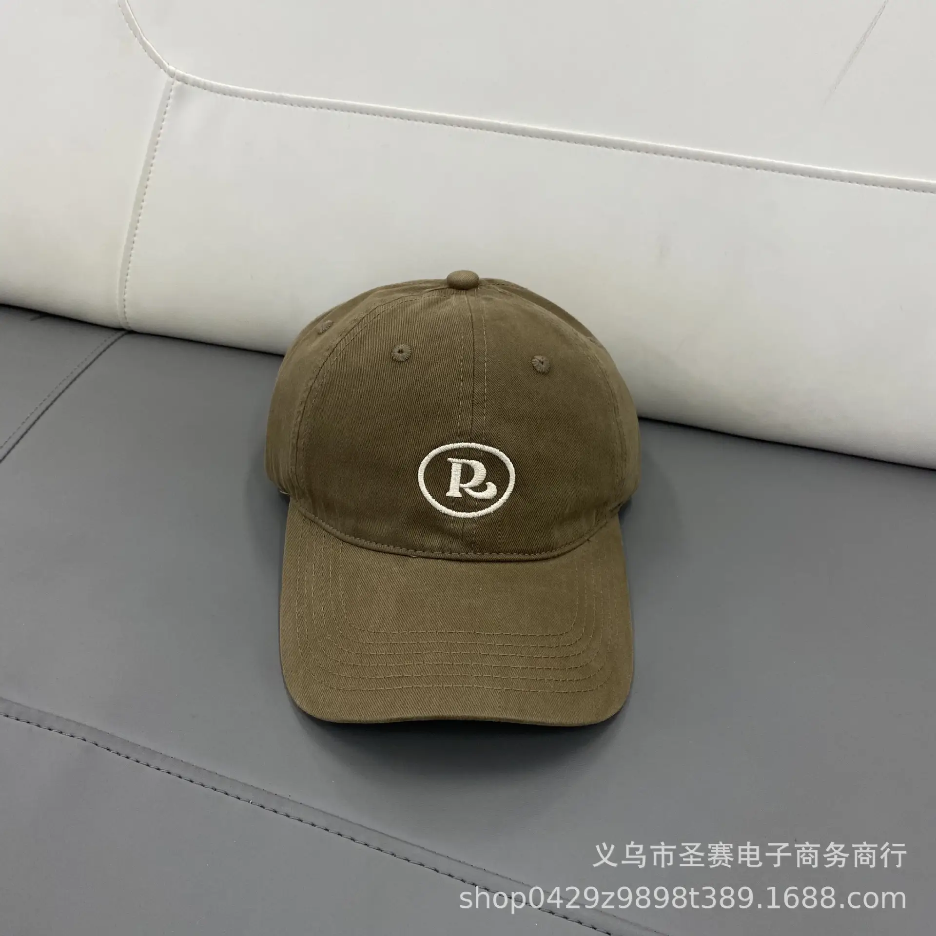 Women Blue R Logo Baseball Cap Large Duckbill Hat
