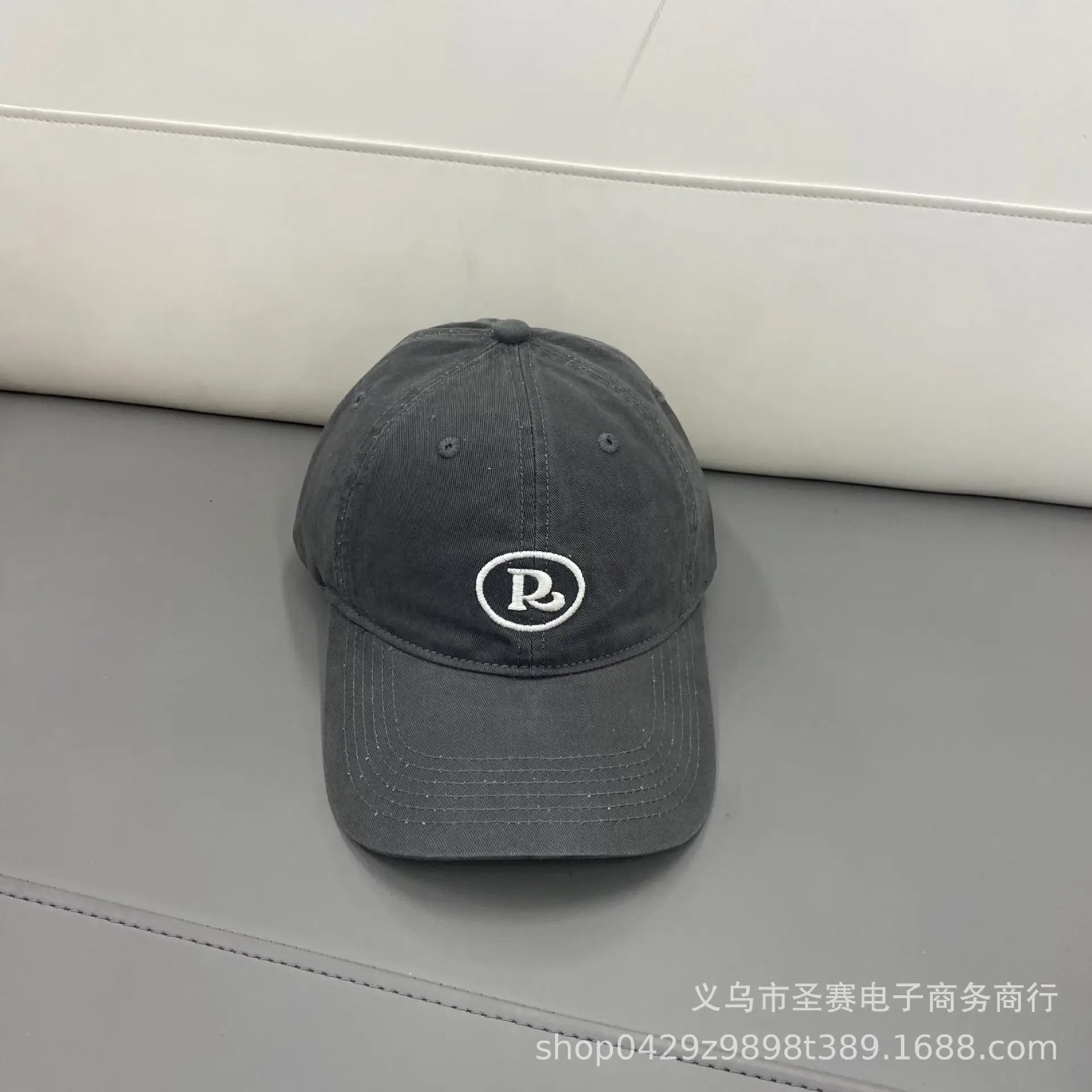 Women Blue R Logo Baseball Cap Large Duckbill Hat
