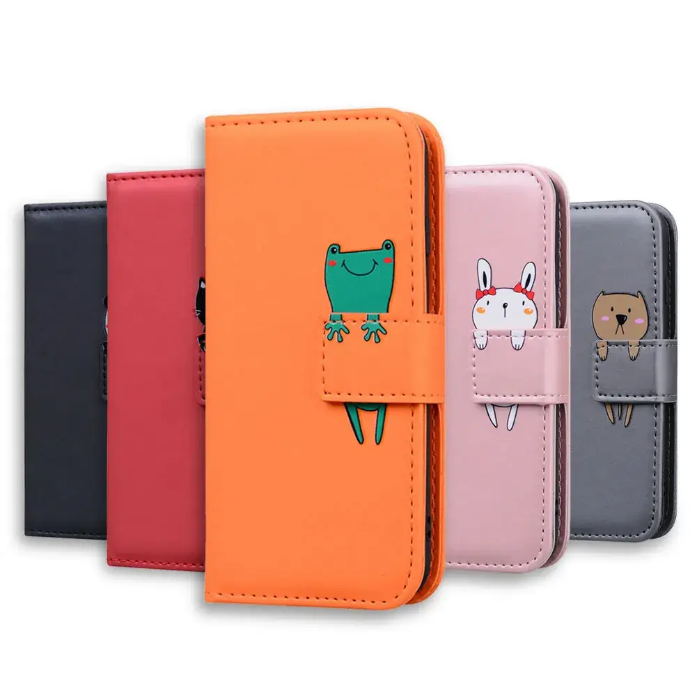 Apple iPhone 17 Cartoon Animal Protective Leather Wallet Case