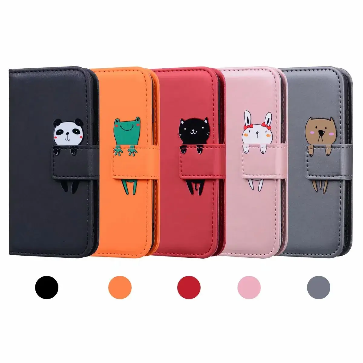 Apple iPhone 17 Cartoon Animal Protective Leather Wallet Case