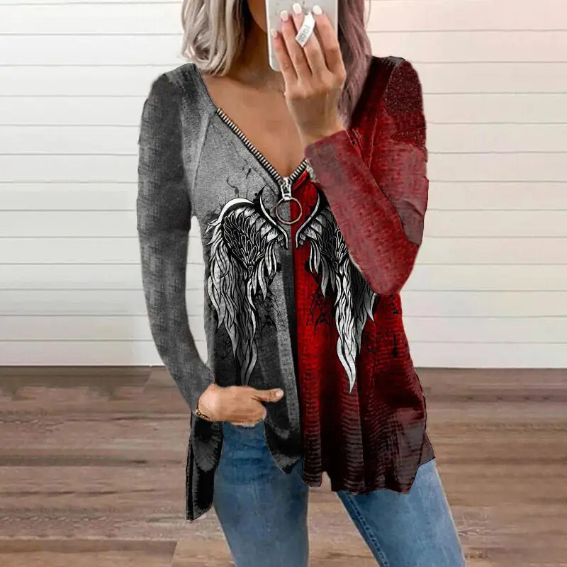 W2 Gray Red Wings long sleeve