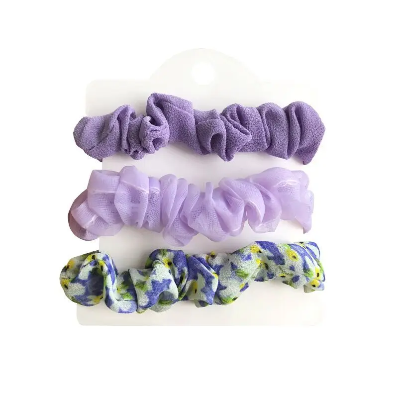 Floral Hair Rings Set of 3 Pink & Beige - Image 9