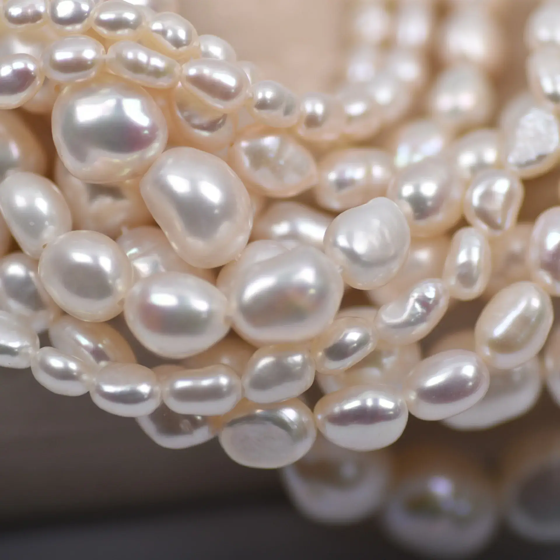 Rose Gold Pearl Beads 3-11mm Baroque Shape