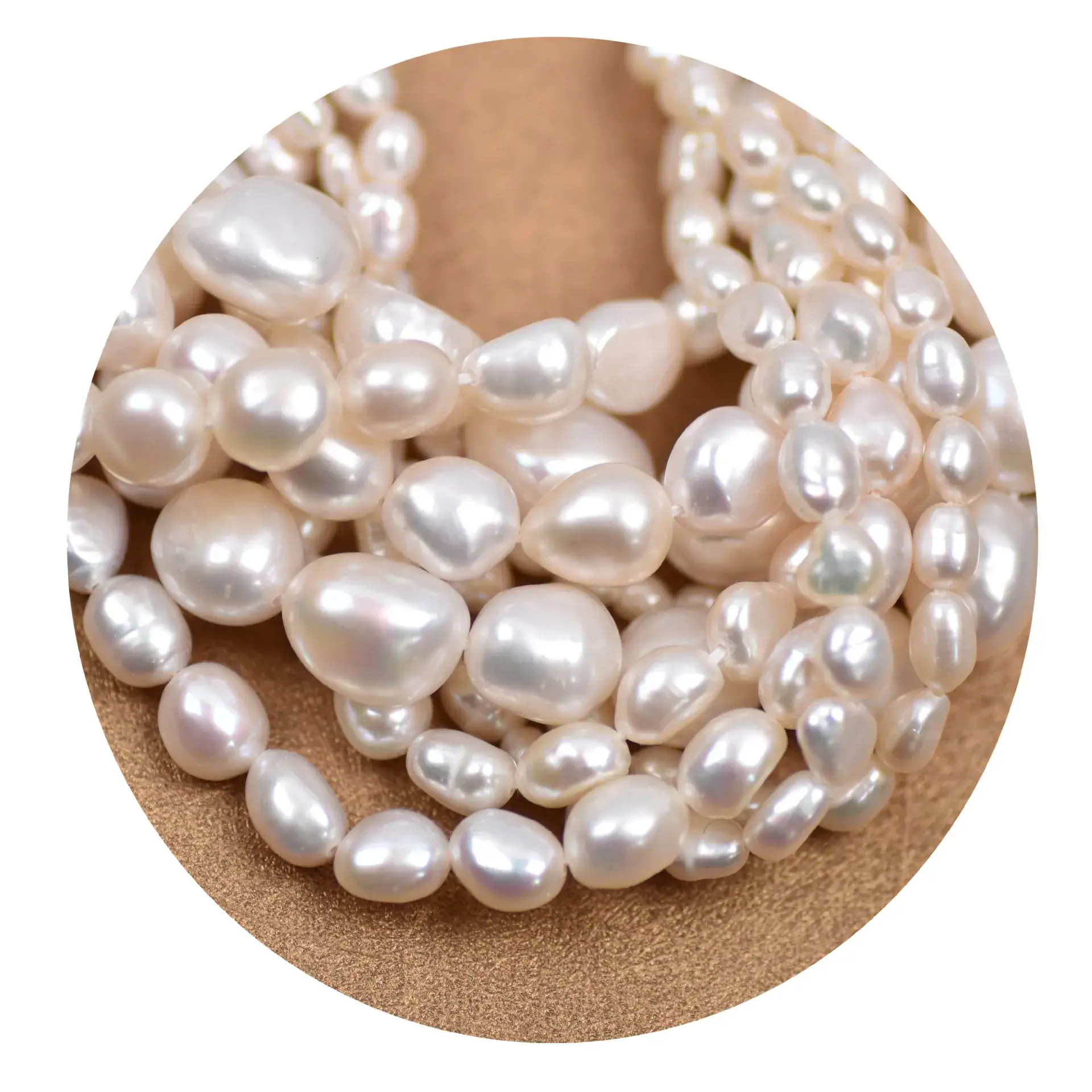 Rose Gold Pearl Beads 3-11mm Baroque Shape