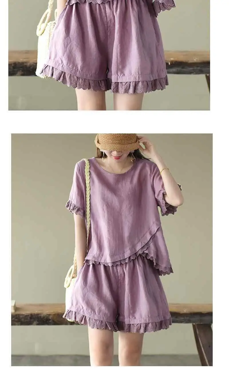 Women 2-Piece Pink Ruffled Casual Suit Set — feature 6